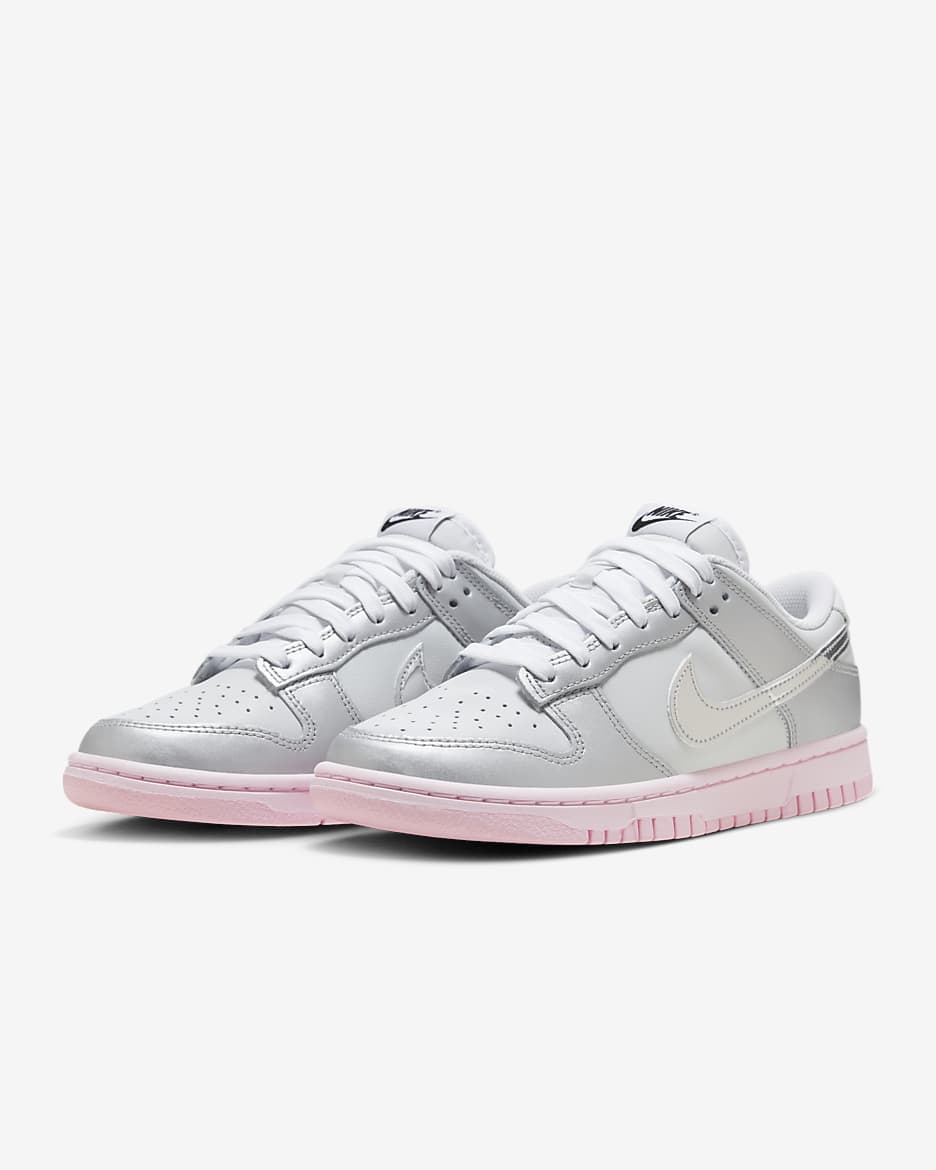 Pink shiny nike dunks best sale